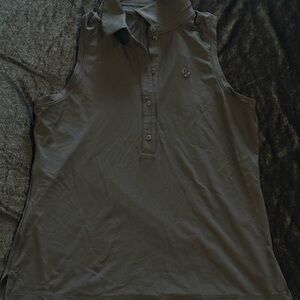 Black Lululemon Quick-Dry Sleeveless Polo Shirt